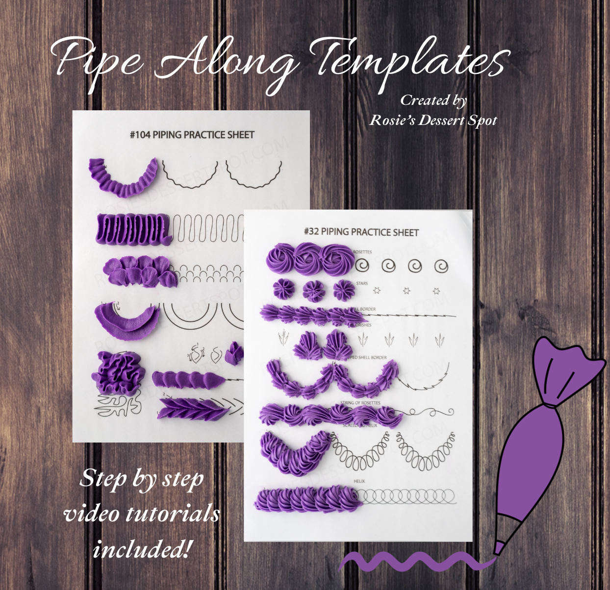 #32 and #104 border piping template and class bundle!